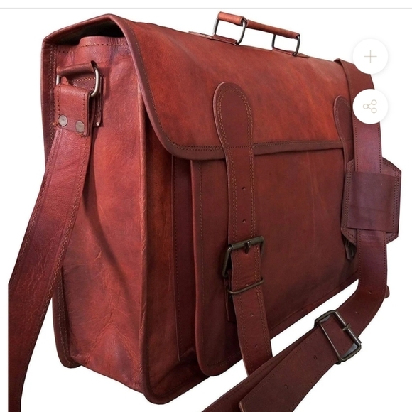 VINTAGE HANDMADE LEATHER BAG - Picture 5 of 7